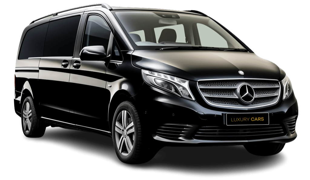 Mercedes Benz V-class van used for the exclusive transfer of passengers with AESS private chauffeured transportation services.