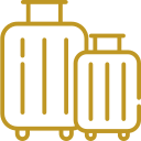 Ikone des Koffers. Symbolisiert die maximale Kapazität pro Transporter für den privaten Transport.  